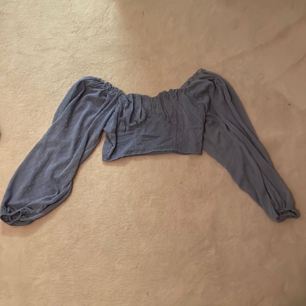 Cropped blue blouse